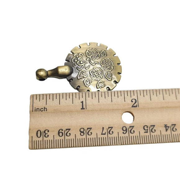 Floral Yarn Cutter Pendant Gold Tone Vintage - Picture 4 of 4